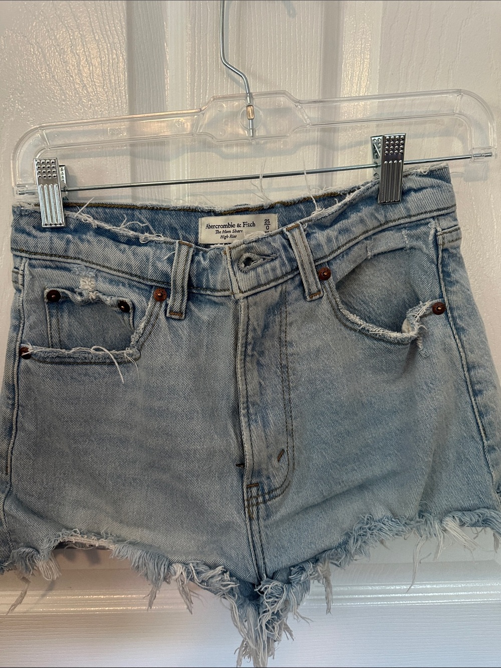 Abercrombie & Fitch Light Blue Distressed Denim Cutoff Shorts